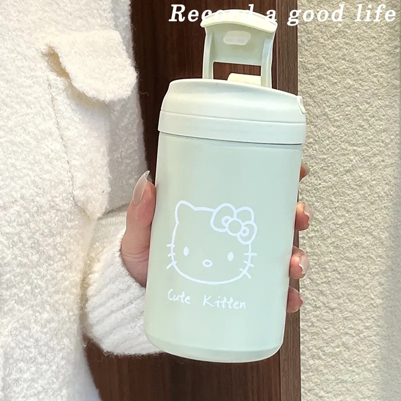 High appearance level, cute ins style, high-temperature resistant water cup, large capacity straw cup, 304 stainless steel insulated cup for girls Specification drawing