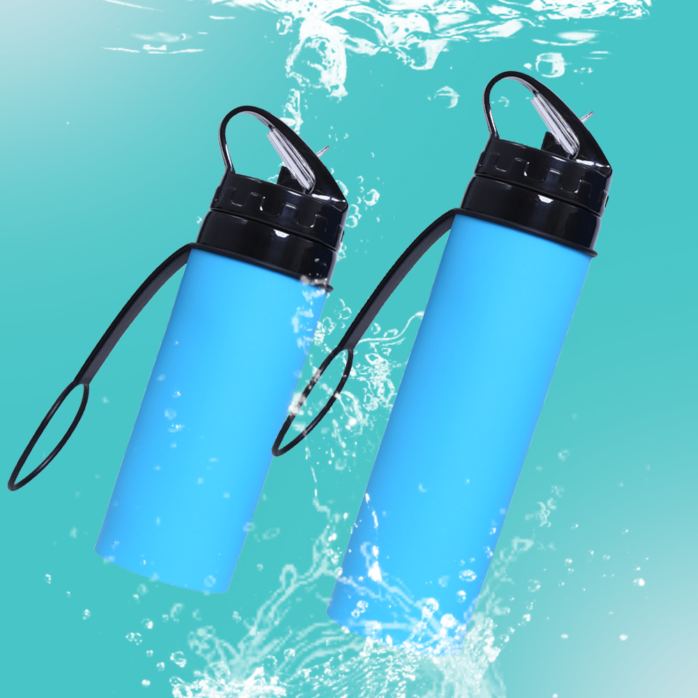 Amazon's best-selling shatter-resistant silicone water bottles, outdoor sports silicone water cups, and creative cycling water bottles details Picture