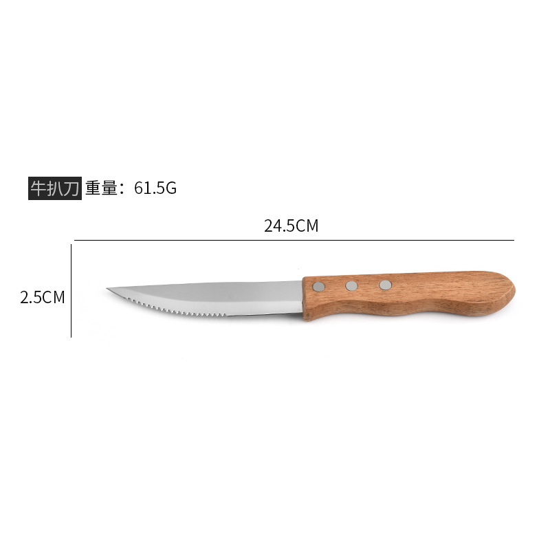 Household stainless steel acacia wood handle kitchenware, outdoor multi-purpose knives, steak knives, Western dining knives, cross-border bestsellers Application Scenario