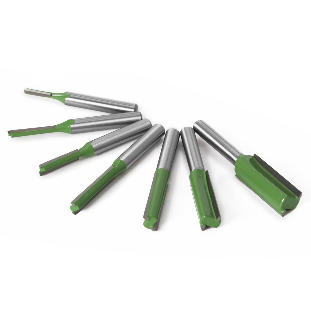 1/4 handle 6-handle two-in-one grooving knife, single-edge double-edge straight knife, grooving knife, trimming machine tool head, woodworking milling cutter Item Picture