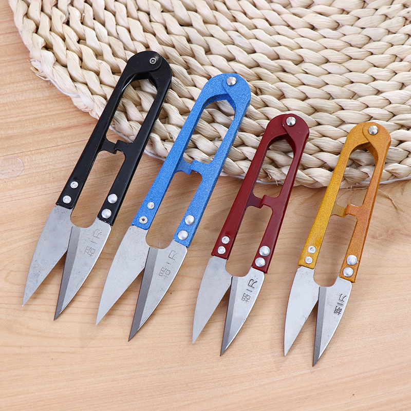 Genuine Hu Yidao scissors, U-shaped thread scissors, 2-yuan store in Yiwu, household cross-stitch scissors, spring scissors full figure
