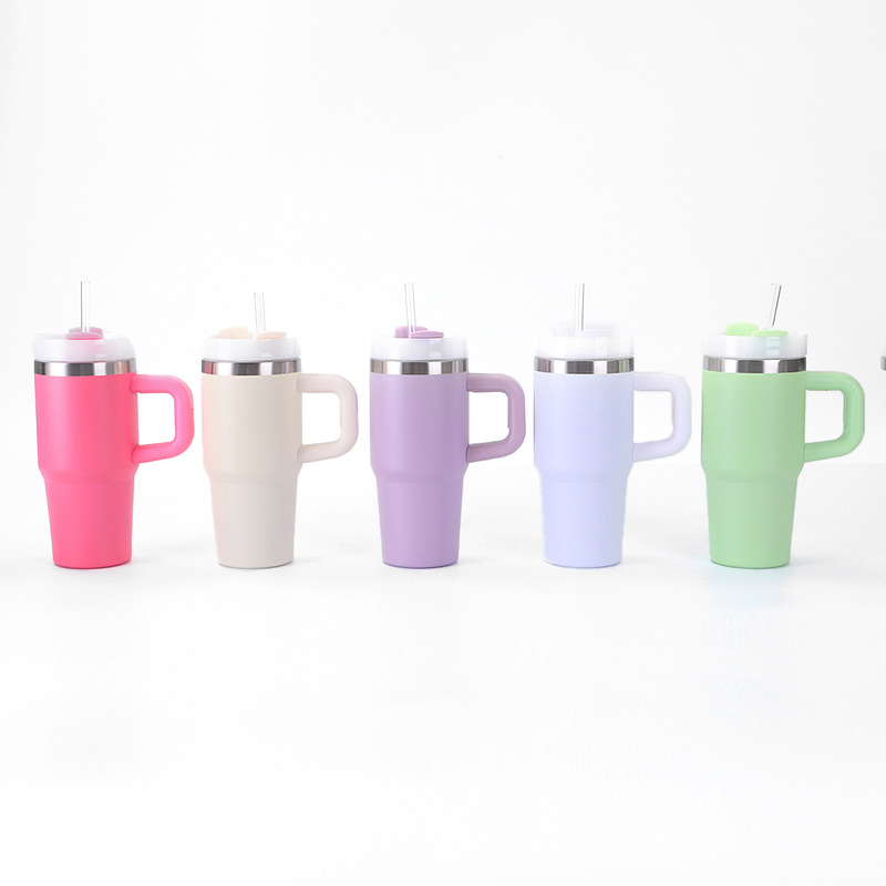 New foreign trade stainless steel insulated and chilled beer mug handle portable car outdoor ice cup 14oz car cup details Picture