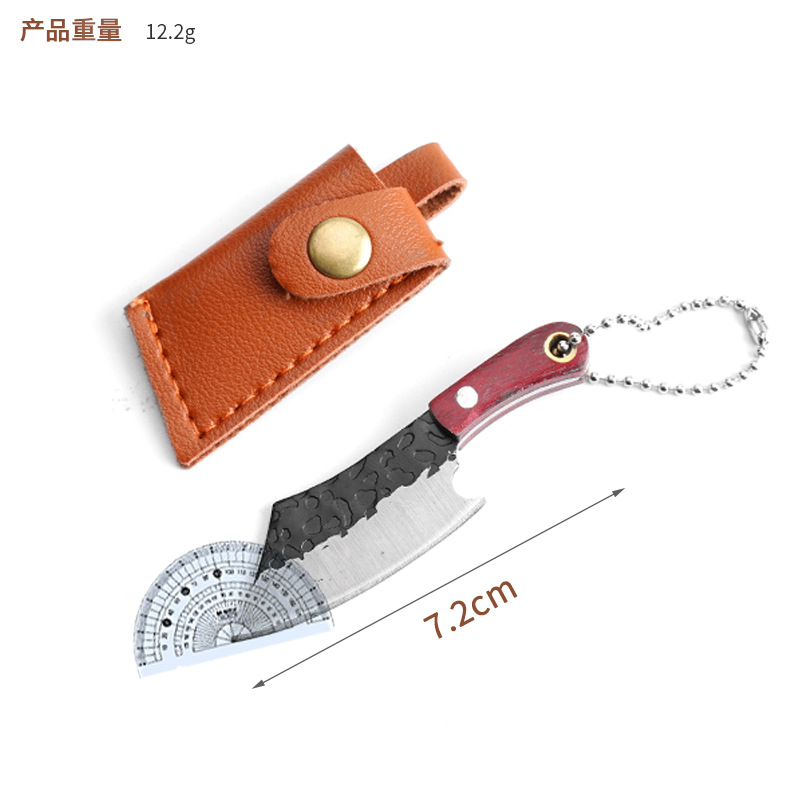 Keychain pendant, small knife, camping portable self-defense tool, forged mini knife, pocket-sized unboxing and unpacking undefined