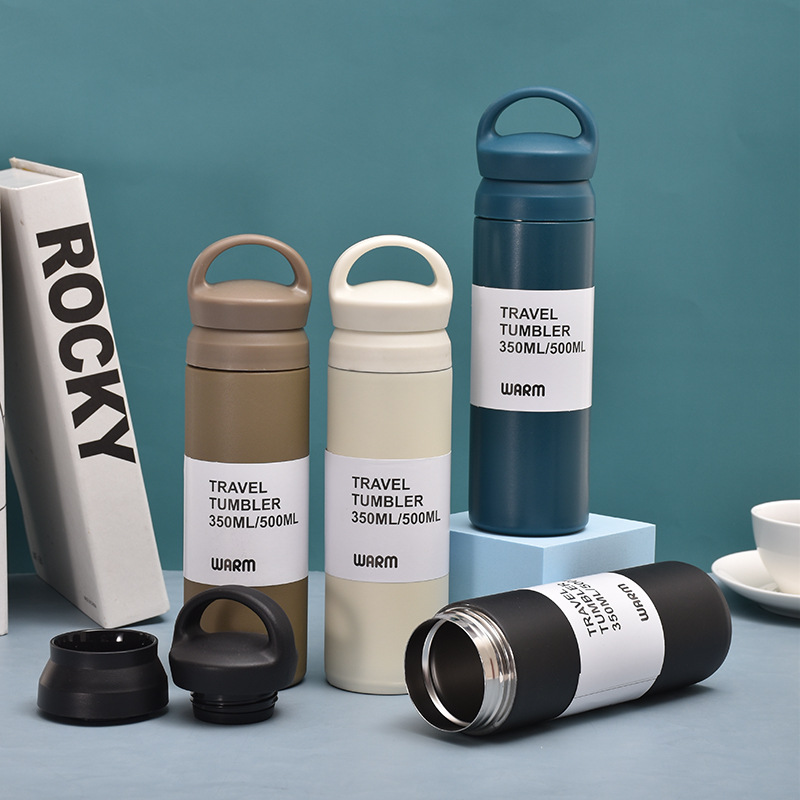 Modern and simple 304 stainless steel coffee cup, Japanese-style element hand-held gift cup with lid, portable outdoor portable cup details Picture