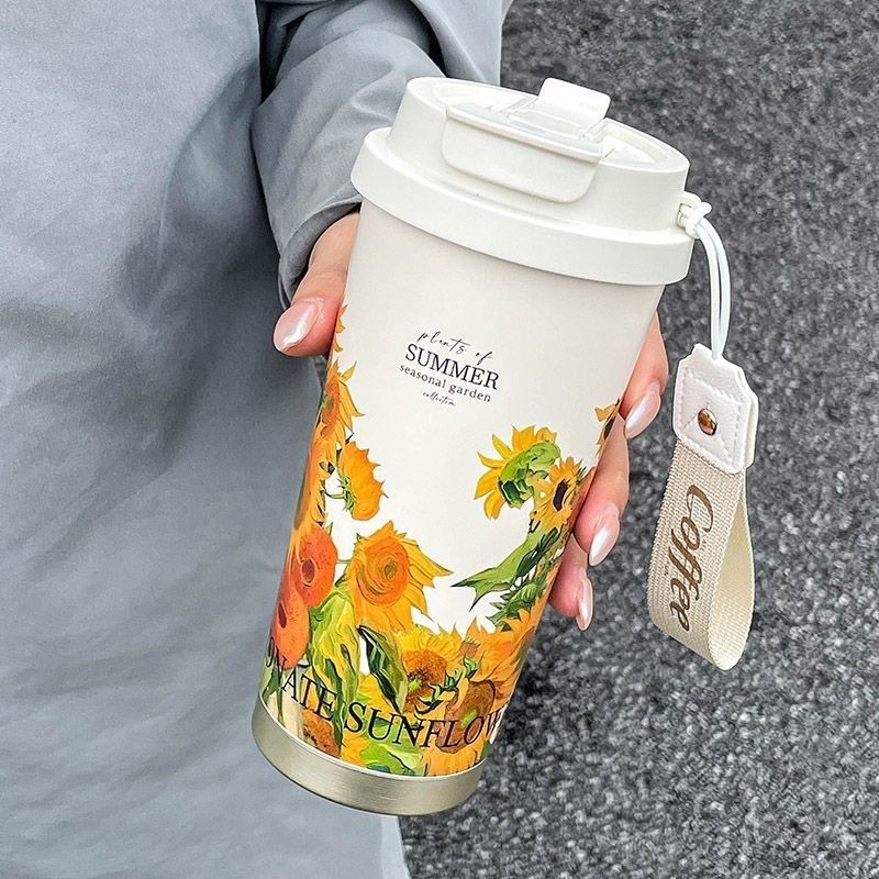 316 stainless steel insulated cup, high appearance level, large capacity girls' straw cup, 2024 new model water cup, car coffee cup Specification drawing