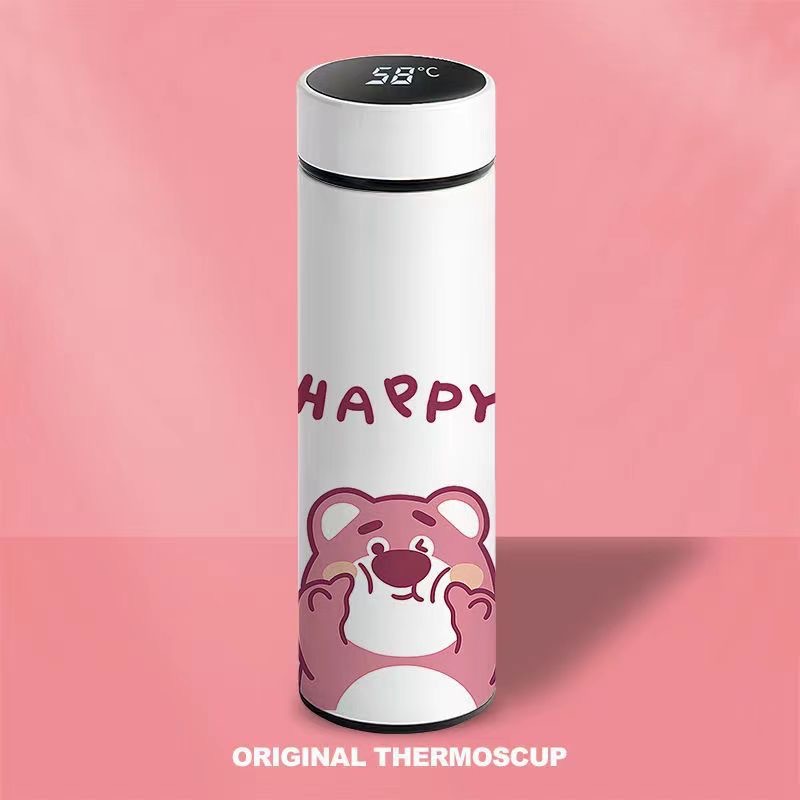 Simple and portable stainless steel insulated cup with screen display, creative water cup for boys and girls, smart temperature measurement, business straight cup gift details Picture
