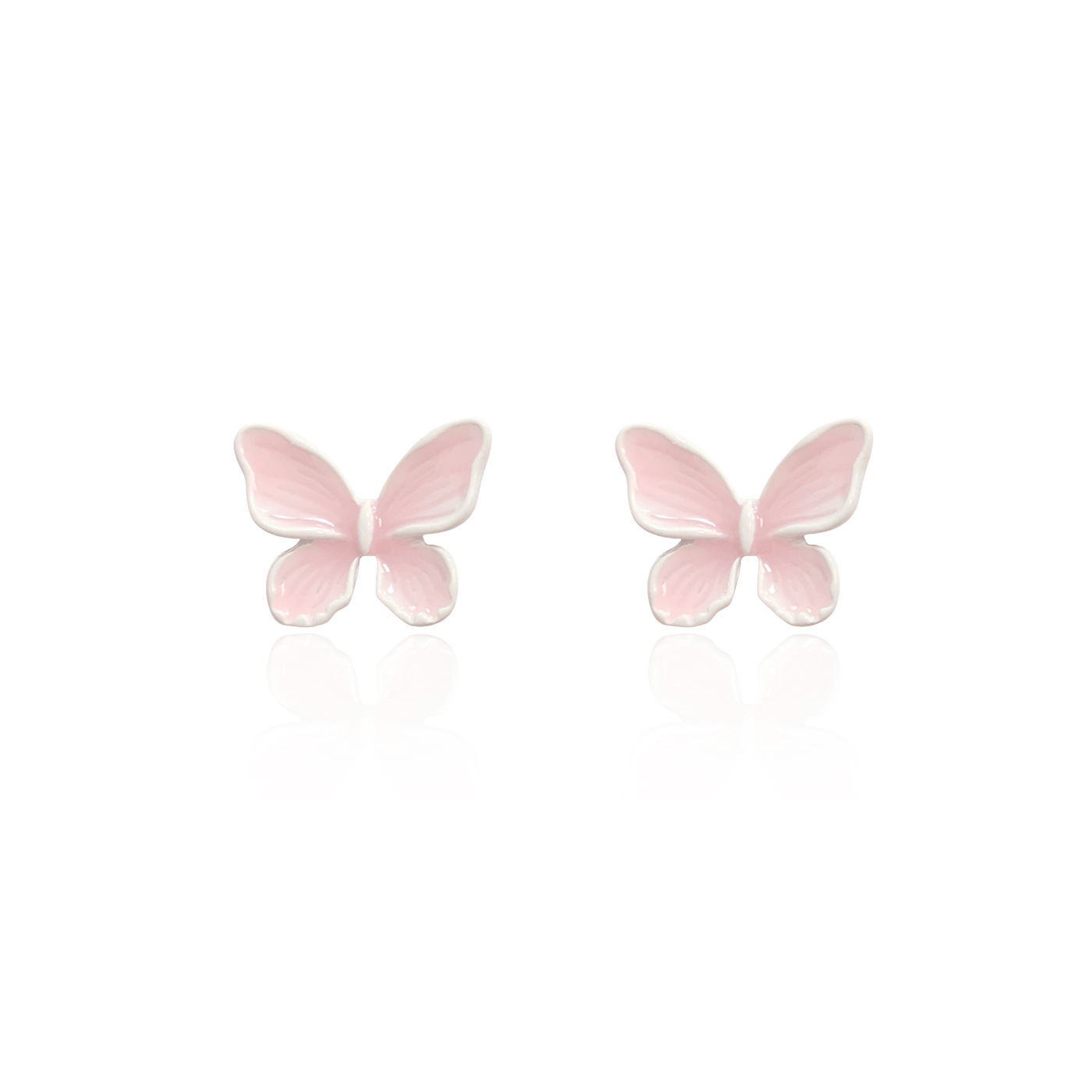 Summer sweet candy-colored oil painting butterfly earrings, women's silver needle, exquisite design sense, ins style, versatile and super fairy earrings Item Picture