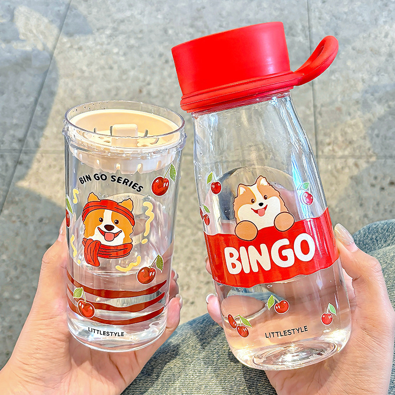 The 2025 new cartoon plastic cup for girls to make tea comes with a tea strainer. It has a high appearance level and an ins style direct drinking cup, which is convenient Specification drawing