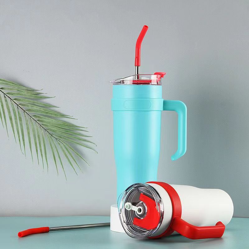 Cross-border foreign trade car ice King Cup, giant insulated cup, large-capacity outdoor straw cup with handle, vehicle-mounted Specification drawing