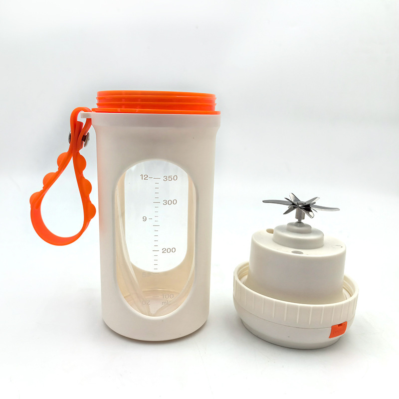 Wireless charging glass juicer cup, small portable juice cup, household multi-functional automatic fruit juicer Specification drawing