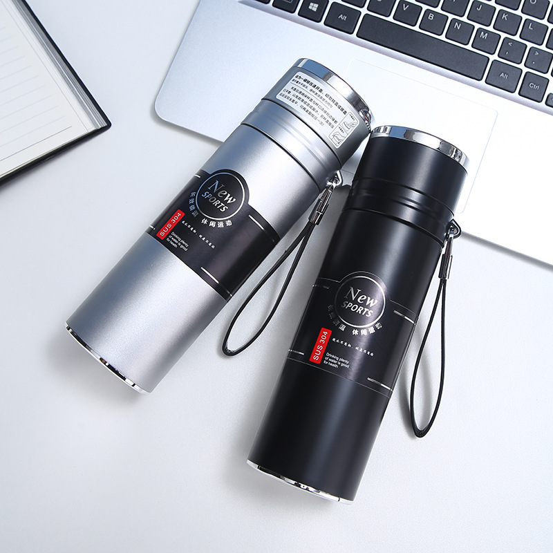 304 stainless steel quick-opening insulated water cup, portable men's simple gift, tea brewing cup, business printed car cup Specification drawing