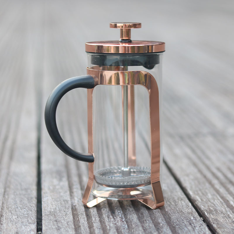 Custom-made electroplated stainless steel French press, Amazon coffee pot, glass tea brewer, portable milk whisker, hand-brewed pot for home use details Picture