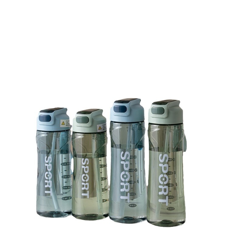 Wholesale duckbill straws, bouncing cups, outdoor sports water bottles, plastic transparent space cups, student portable plastic cups Item Picture