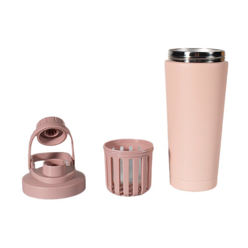 Hot-selling new product: Private mold CUP304 stainless steel shaker cup protein powder shaker cup portable stirring handle water bottle Item Picture