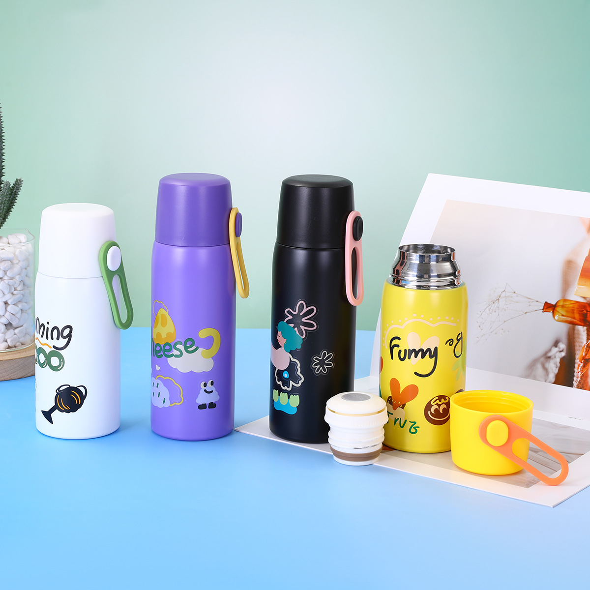 New 316 stainless steel double-layer insulated cup, high appearance level, large-capacity children's water cup, convenient handle, portable cup Specification drawing