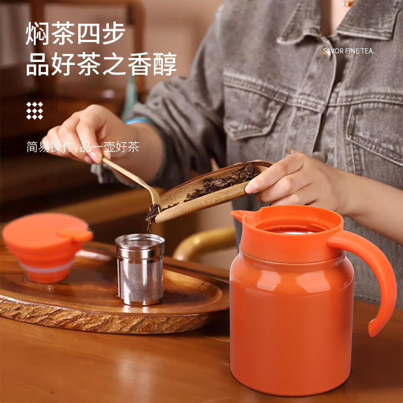 The large-capacity old white tea brewing teapot, 316 stainless steel insulated teapot, and steeping teapot for separating tea and water details Picture