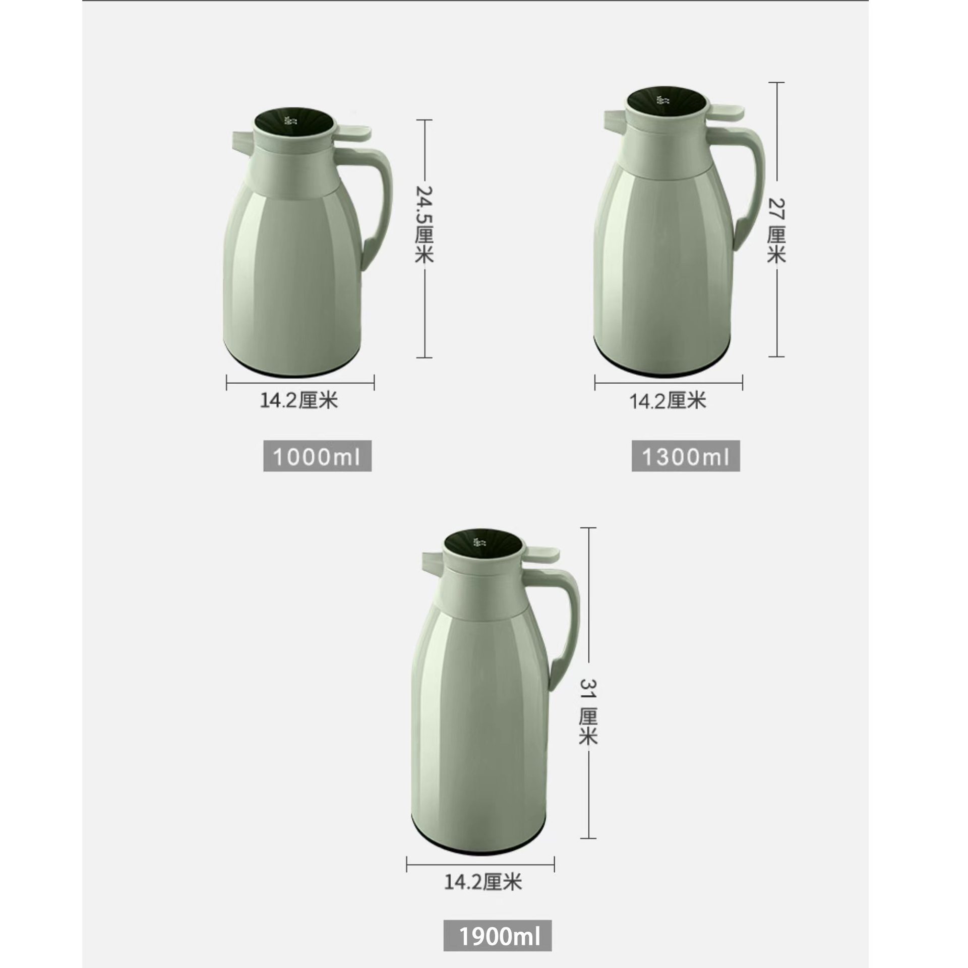 Warm display hot water kettle, coffee pot, thermos flask, household large-capacity thermos flask, thermos flask, dust-proof thermos flask Specification drawing