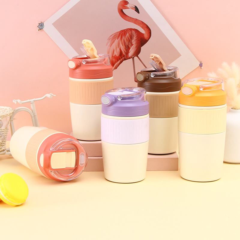 High-end appearance level 316 stainless steel insulated cups for men and women, fashionable double-drinking straws, portable water cups, business office coffee cups details Picture