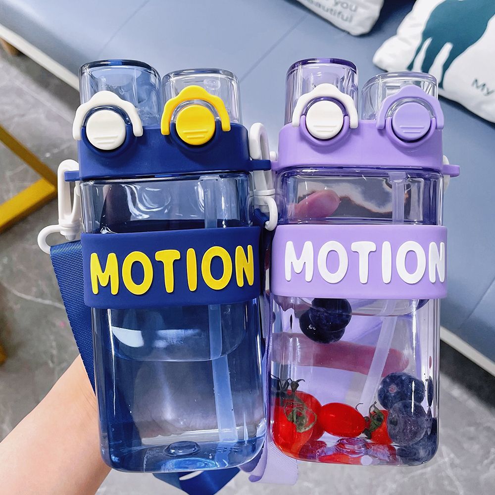 Internet-famous punk double-drinking cup, square cup, high appearance level, space cup, student and children's cup manufacturer wholesale, sports portable water bottle details Picture