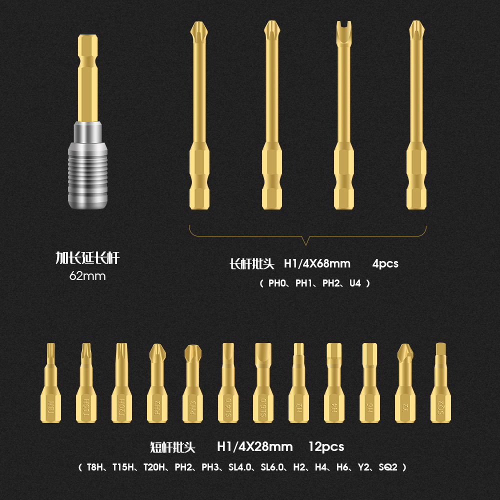 Bamboo roll type household screwdriver set of 33 pieces, multi-functional ratchet with socket, labor-saving screwdriver gift tool Specification drawing