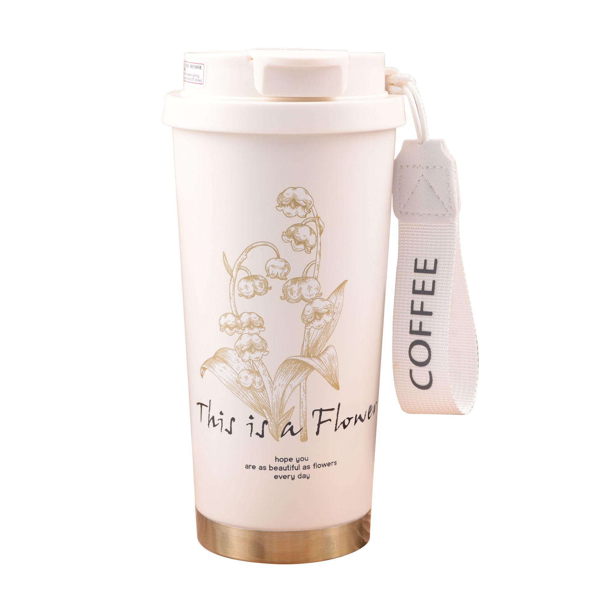 Wholesale of 316 stainless steel insulated cups with high appearance standards, lily of the valley double-drinking straw cups, and car and outdoor gift cups Item Picture