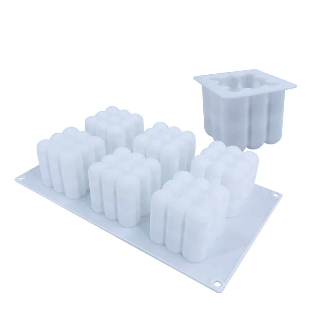 Cross-border best-selling silicone soybean molds, French baking 3D mousse molds, small and large magic cube candle aromatherapy molds Item Picture
