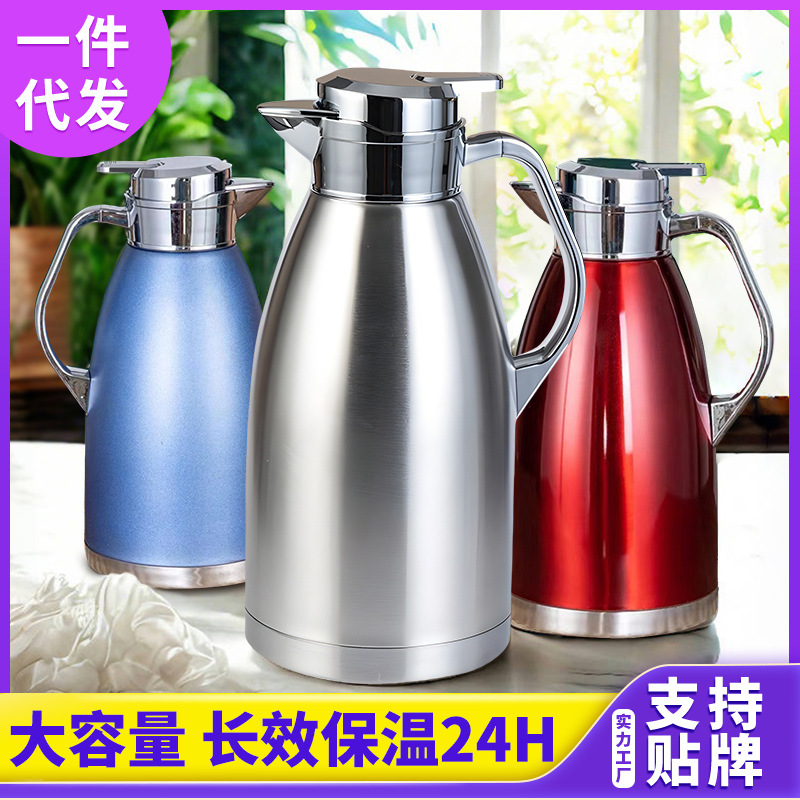 Customized manufacturer 304 stainless steel insulated kettle, thickened large-capacity hot water kettle, warm water kettle, household Roman kettle logo Application Scenario