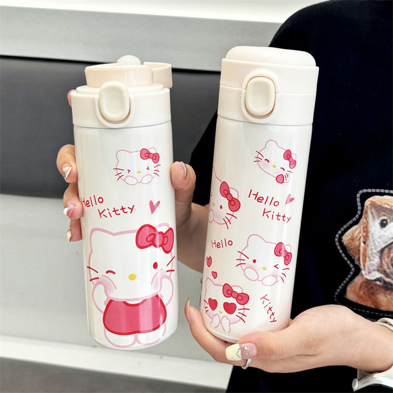 High appearance level portable bouncy pea cup, creative cartoon 304 stainless steel insulated cup for boys and girls, customizable full figure