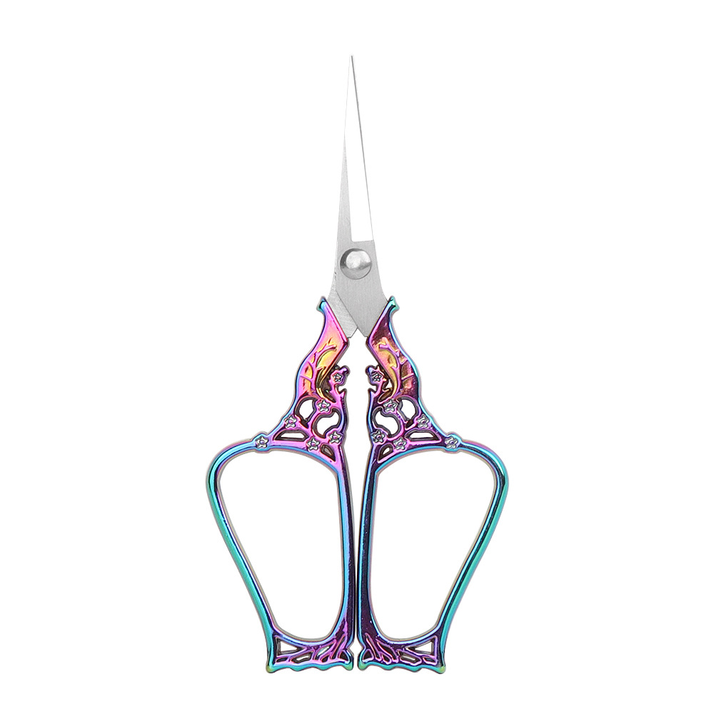 Lin Tai makes small scissors for plum blossoms, stainless steel alloy scissors, student thread cutting, handcrafted plum blossom cutting, retro gold scissors Item Picture