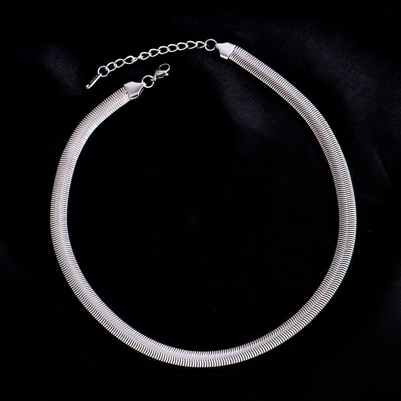 A new cross-border creative, simple and heavy industry punk hip-hop titanium steel metal two-color gold and silver chain necklace from Europe and America Application Scenario