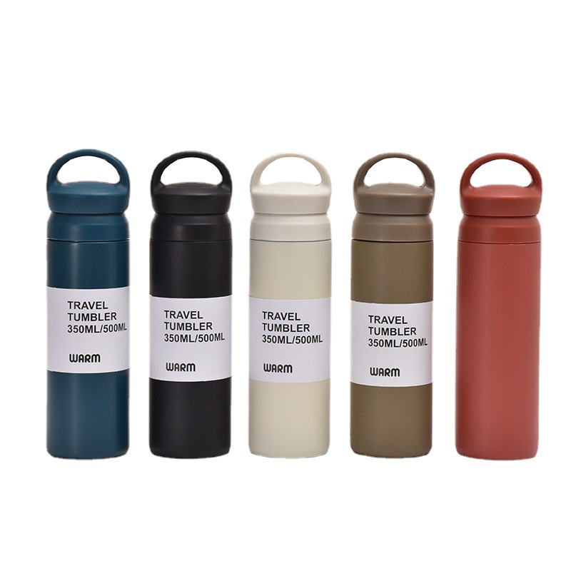 Modern and simple 304 stainless steel coffee cup, Japanese-style element hand-held gift cup with lid, portable outdoor portable cup Item Picture