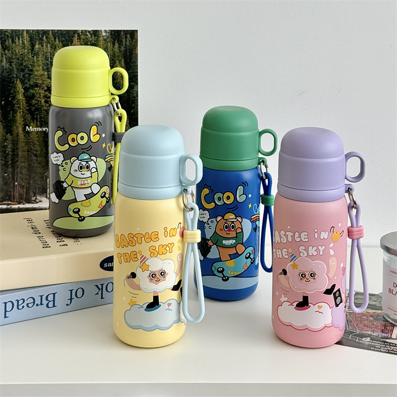 Children's insulated cups, 316 stainless steel double-drinking cups, cartoon cute student water cups, portable travel cups, gift wholesale details Picture