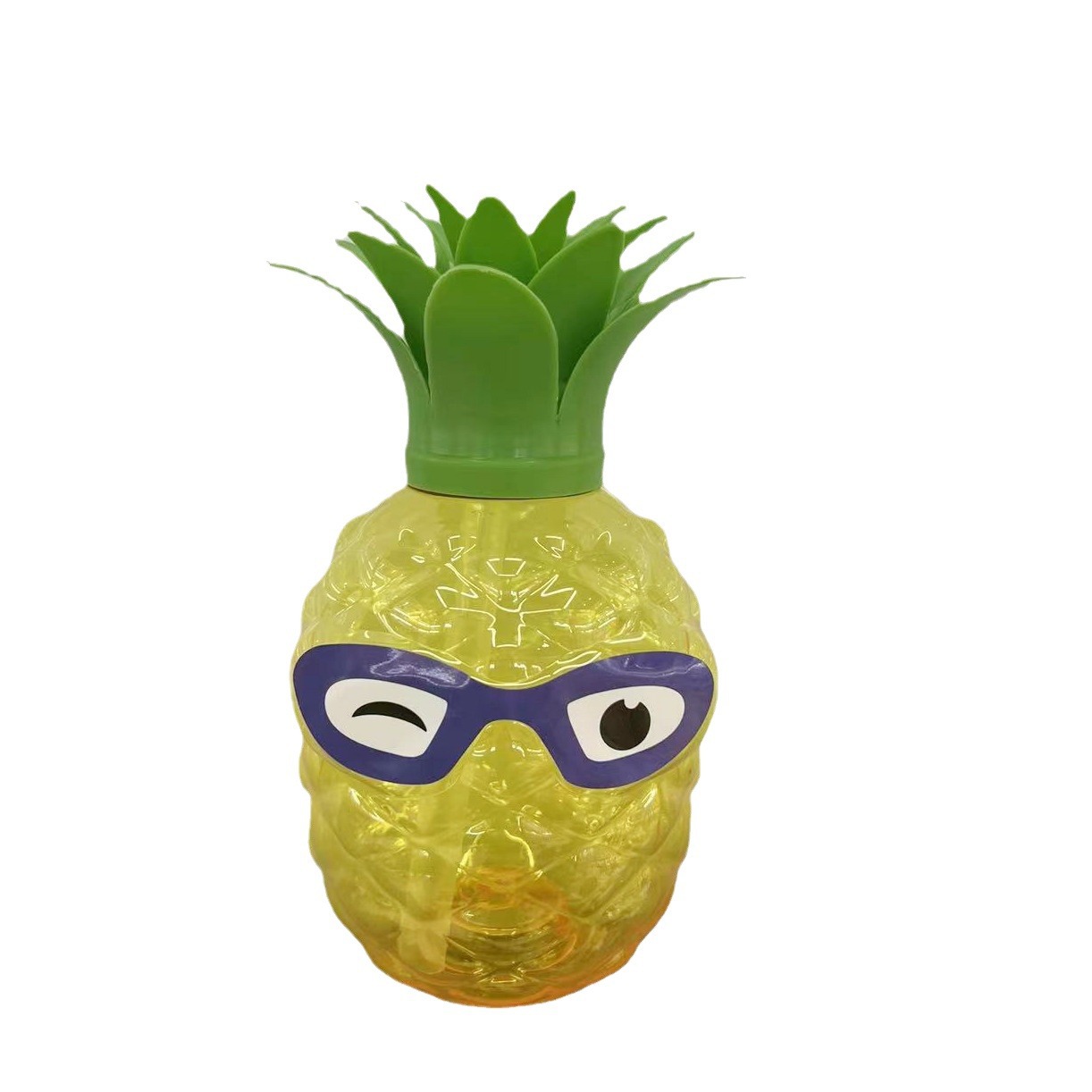 Factory direct sales of PET600ML glasses, pineapple cups, personalized straw cups, irregular-shaped beach cups, event gift water cups Item Picture
