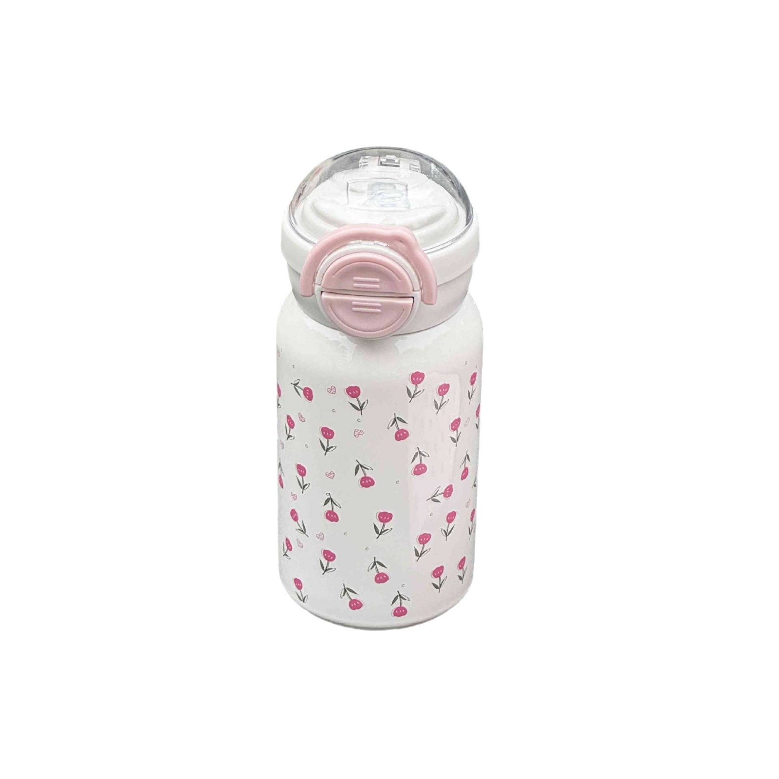 High appearance level double-drinking thermos cup, 316 stainless steel portable, unisplicate, cute coffee and milk cup for work and school Item Picture