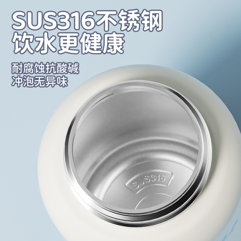 Smart children's insulated cup, 316 stainless steel, one lid, double drinking, high appearance level, girls' water cup, special water bottle for students to go to school Specification drawing