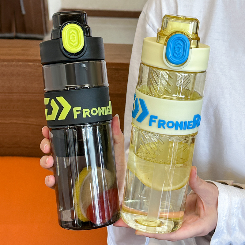 High appearance level 650ML flower tea straw cup, outdoor portable hand-held large-capacity sports water bottle, filter tea cup Specification drawing