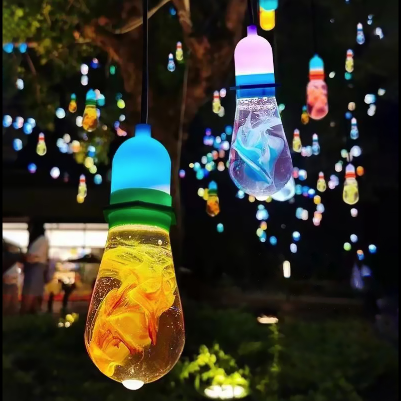 Outdoor seven-color wishing glass lamps, hanging tree chandeliers, tree lighting, park, villa, garden landscape, courtyard decorative lamps full figure
