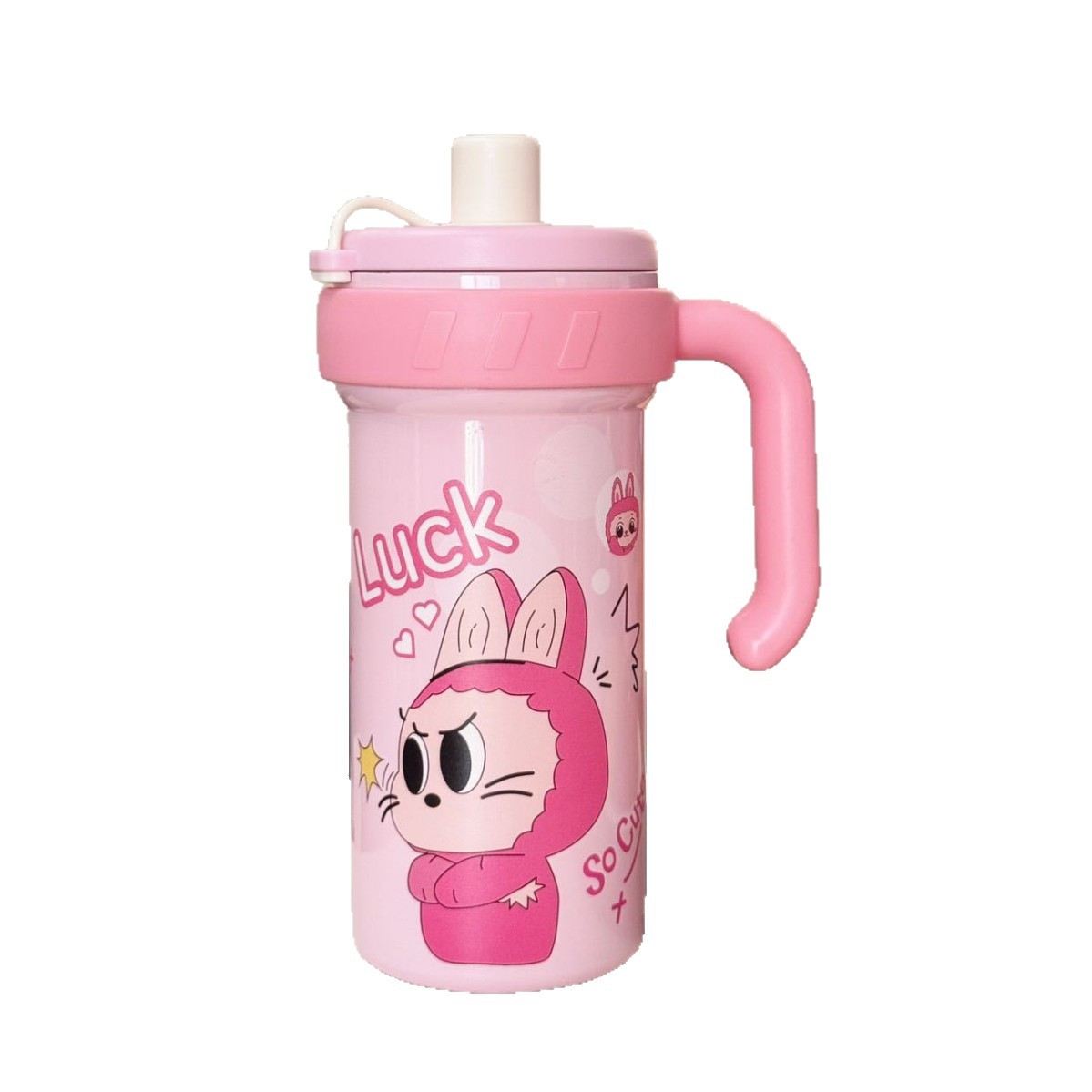 High-end and cute insulated cup, high appearance level for girls, straw cup, ice cube cup, large-capacity water cup for the office Item Picture