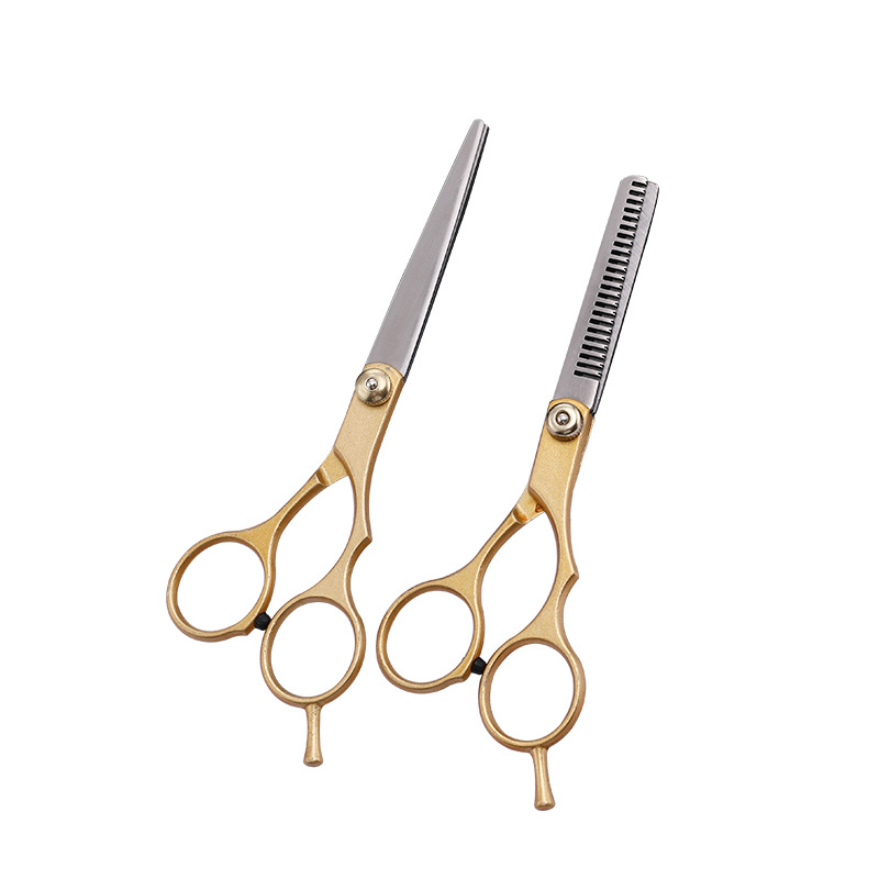 Factory direct supply of golden split scissors, hair clippers, thin golden flat scissors, teeth clippers, household scissors Item Picture
