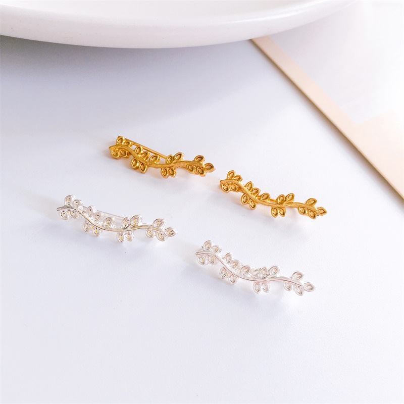 wish Amazon cross-border new jewelry naturally popular multi-layer leaf earrings and curved branch leaf earrings Specification drawing