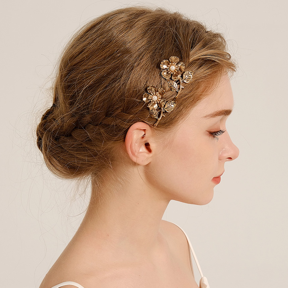 Korean accessories, ins hairpins, bangs, small hair clips, metal hair combs, retro and fresh floral small hair combs for women full figure