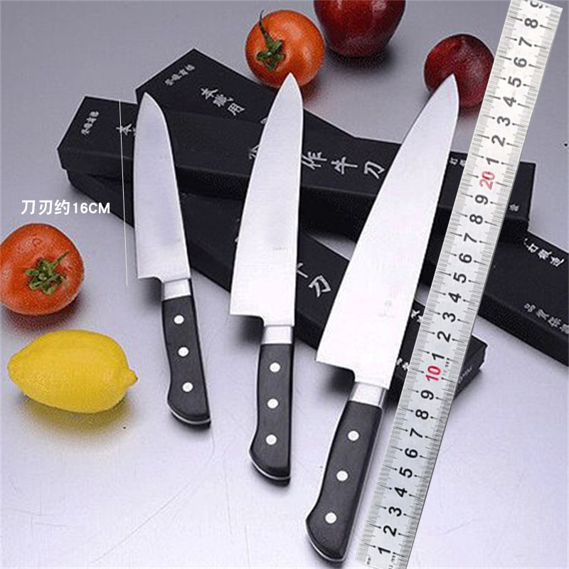Kanju beef knife, sushi knife, cooking knife, sashimi knife, bar fruit knife, chef knife, split knife, beef knife, Western chef knife full figure