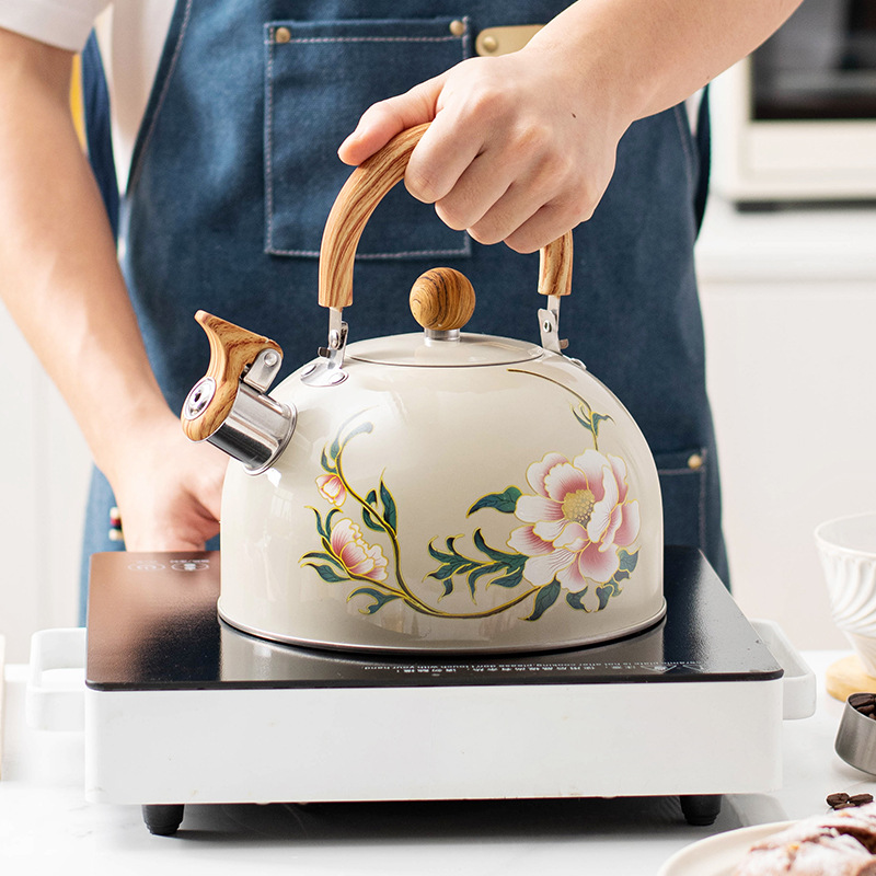 New cross-border Chinese-style sounding kettle, European and American kitchenware creative white sounding large-capacity kettle 3L available for wholesale Application Scenario