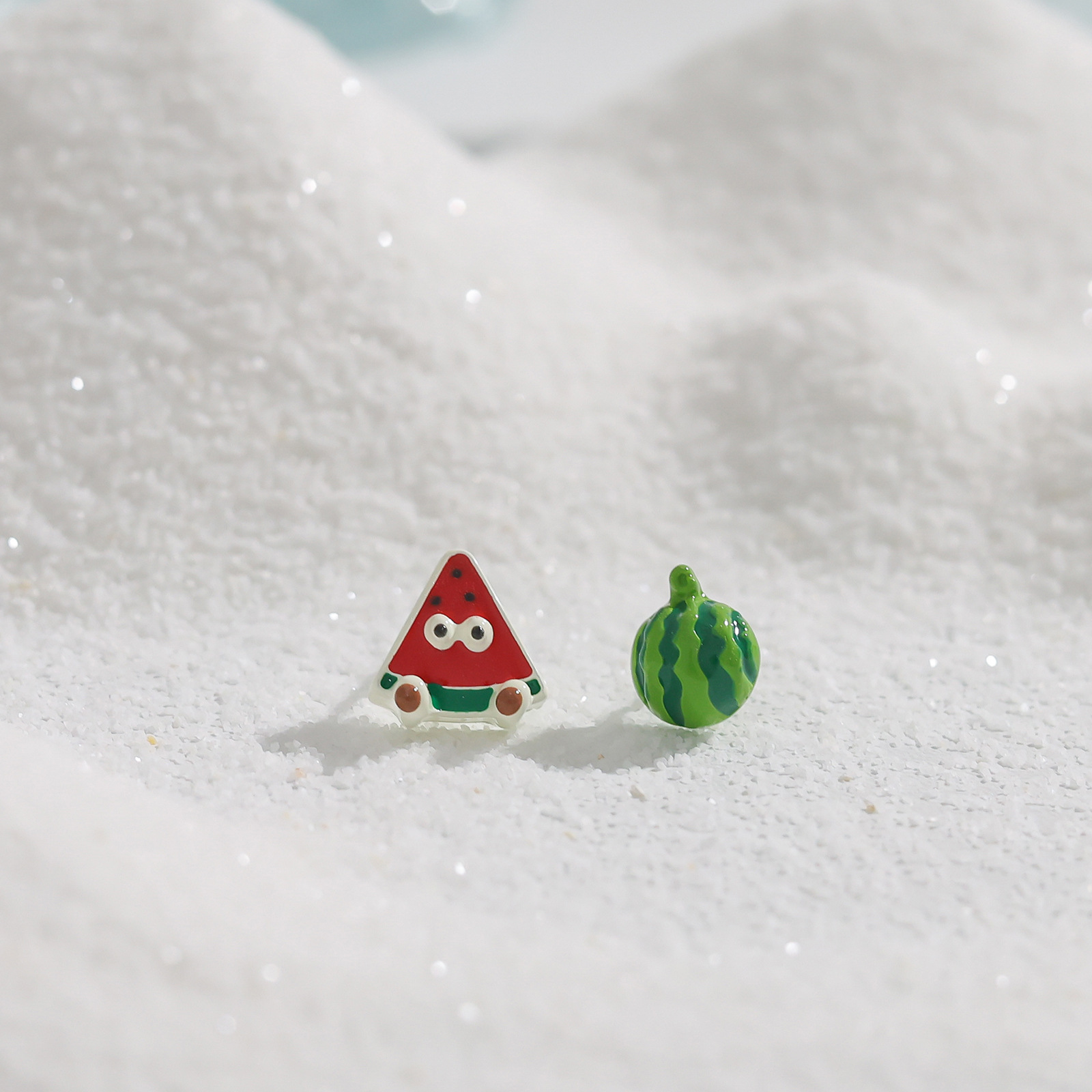 The 2025 summer new cool watermelon stud earring set is cute and unique. The student earrings are cute and sweet, and the earrings are trendy Application Scenario