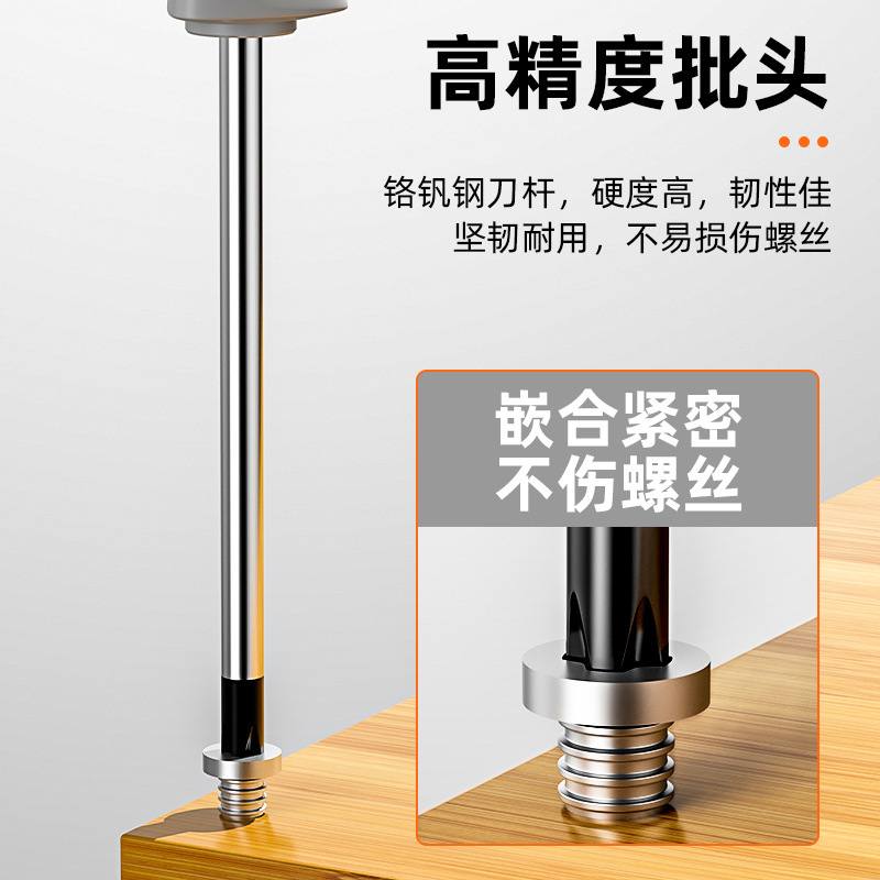 Industrial-grade high-strength two-bit ph2 cross-head screwdriver, household extended strong magnetic thickened cross-head screwdriver details Picture