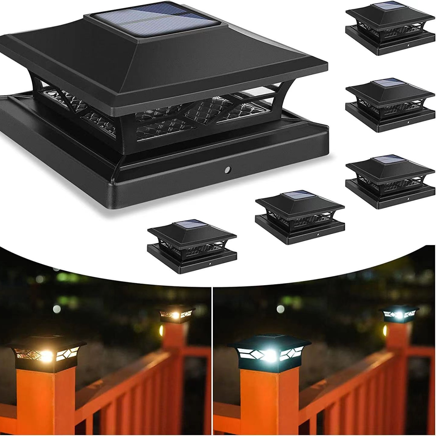 Amazon's best-selling cross-border solar column head light, led outdoor courtyard waterproof gate, villa column light, fence full figure
