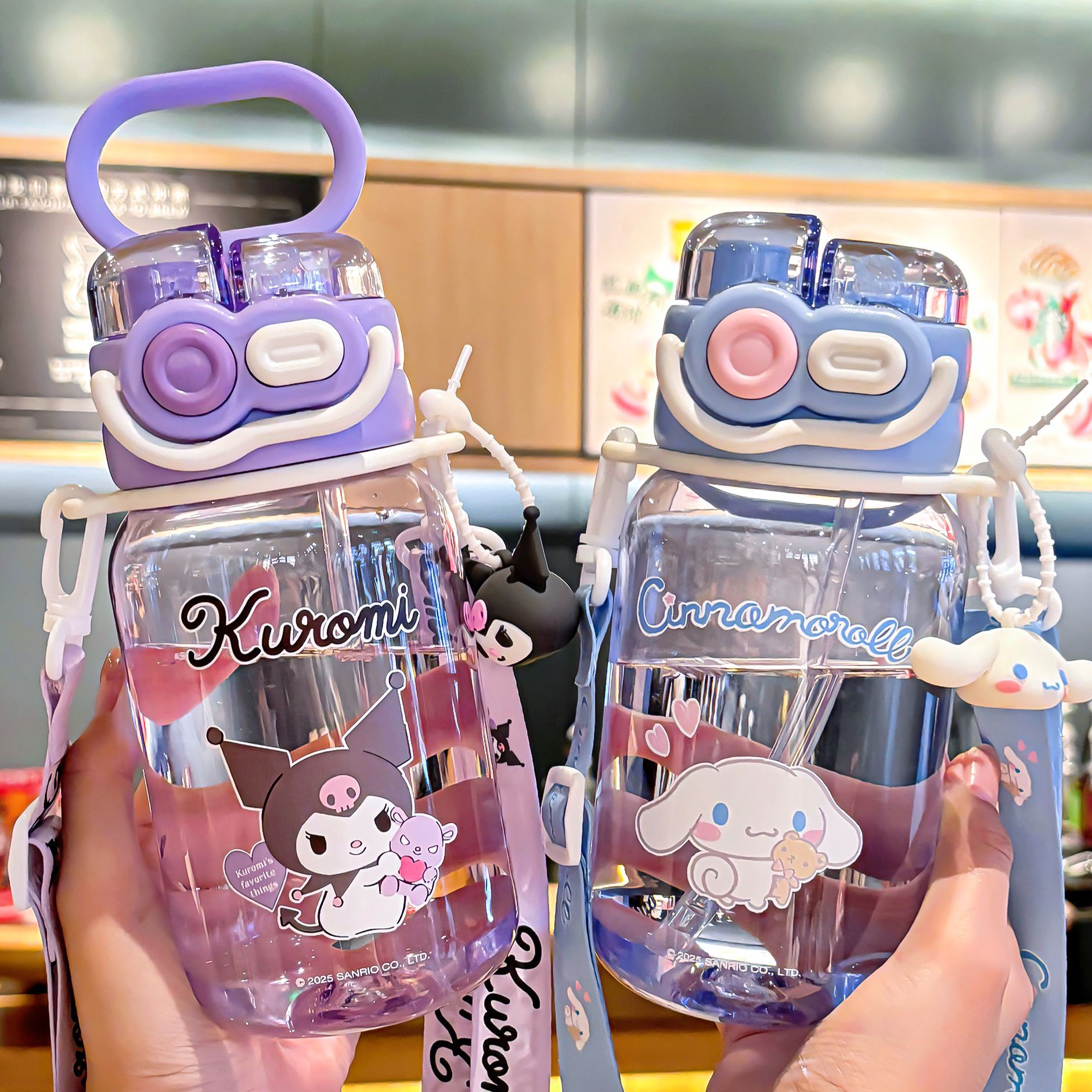 Coolomi Melody genuine children's water cup, convenient double drinking, handle, high appearance level for girls, straw cup, large capacity full figure