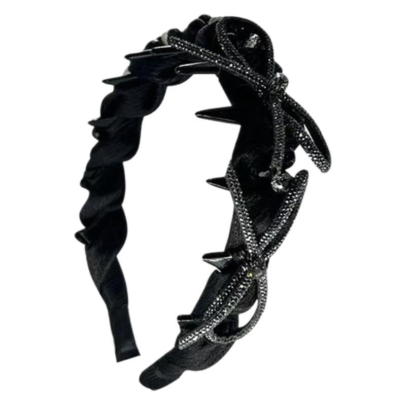 The Galaxy diamond bow hairband exudes a high-end, elegant and fashionable vibe. The toothed blast furnace top headband is stylish and anti-slip Item Picture