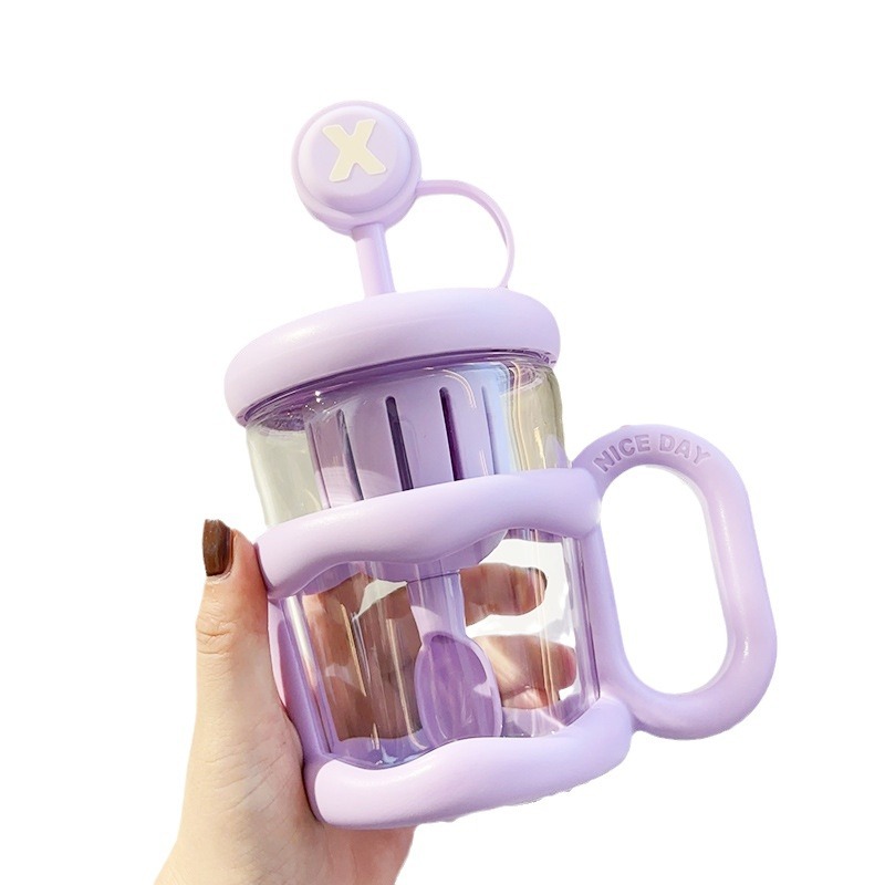 New water cup, plastic cup for office tea-water separation, new coffee, high-temperature resistant, straw for stirring and brewing tea Item Picture
