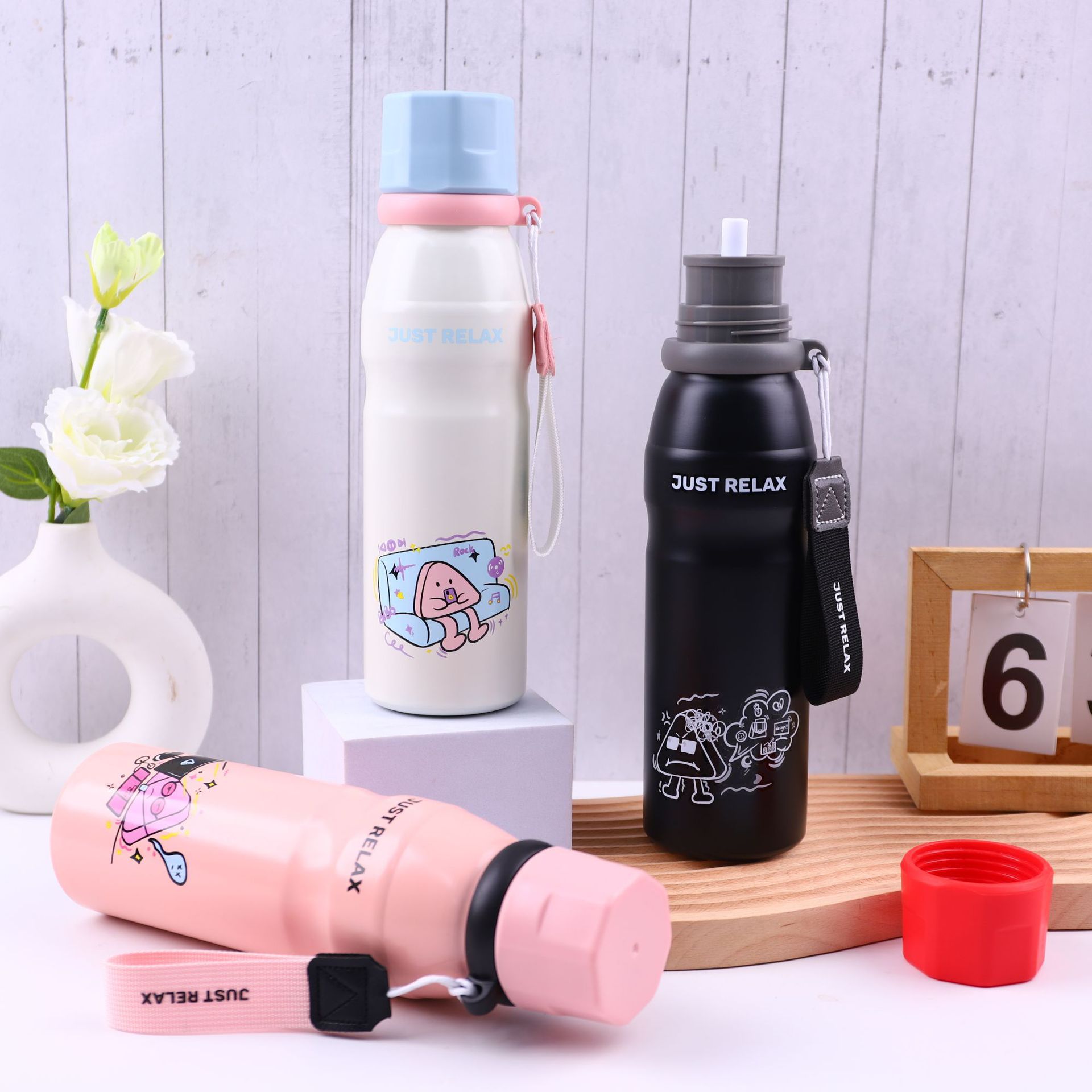 New water cup, insulated cup, high appearance level, sports double-drinking cup, straw cup, Enjoy sports kettle, 316 stainless steel full figure